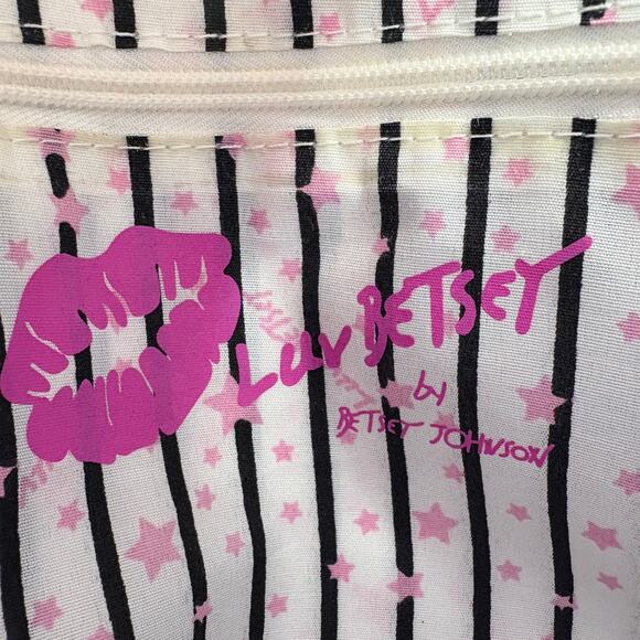 Luv Betsey by Betsey Johnson Dome Satchel Crossbody Stripe Floral Cat Print - Picture 11 of 16